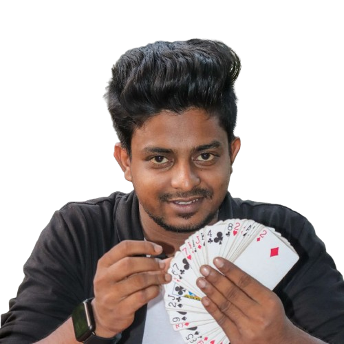 Magician performing with cards
